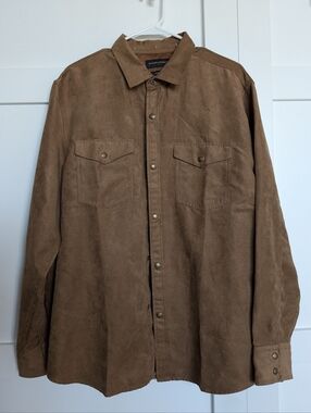 Banana Republic Men's Vegan Suede Shirt Brown Size Large - Like New